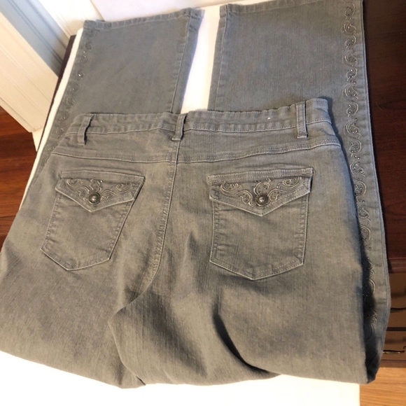 Cos Jeans Sz 12 P Gray Bling down Side Jeans buckl - Picture 3 of 7